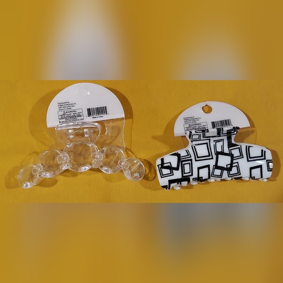 D'Bello CLEAR & BLACK AND WHITE HAIR CLIPS - Picture 8 of 8